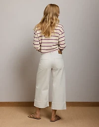 AE77 Premium Wide Crop Cuff Jean