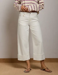 AE77 Premium Wide Crop Cuff Jean