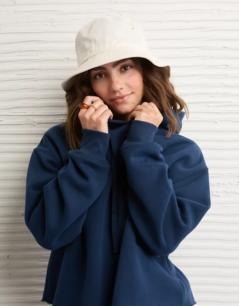 AE Everyday Luxe Cut-Off Hoodie