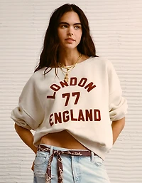 AE Off The Shoulder Destination Graphic Sweatshirt