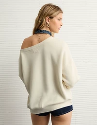 AE Off The Shoulder Destination Graphic Sweatshirt