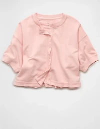 AE Saturday Fleece Button-Up Cardigan