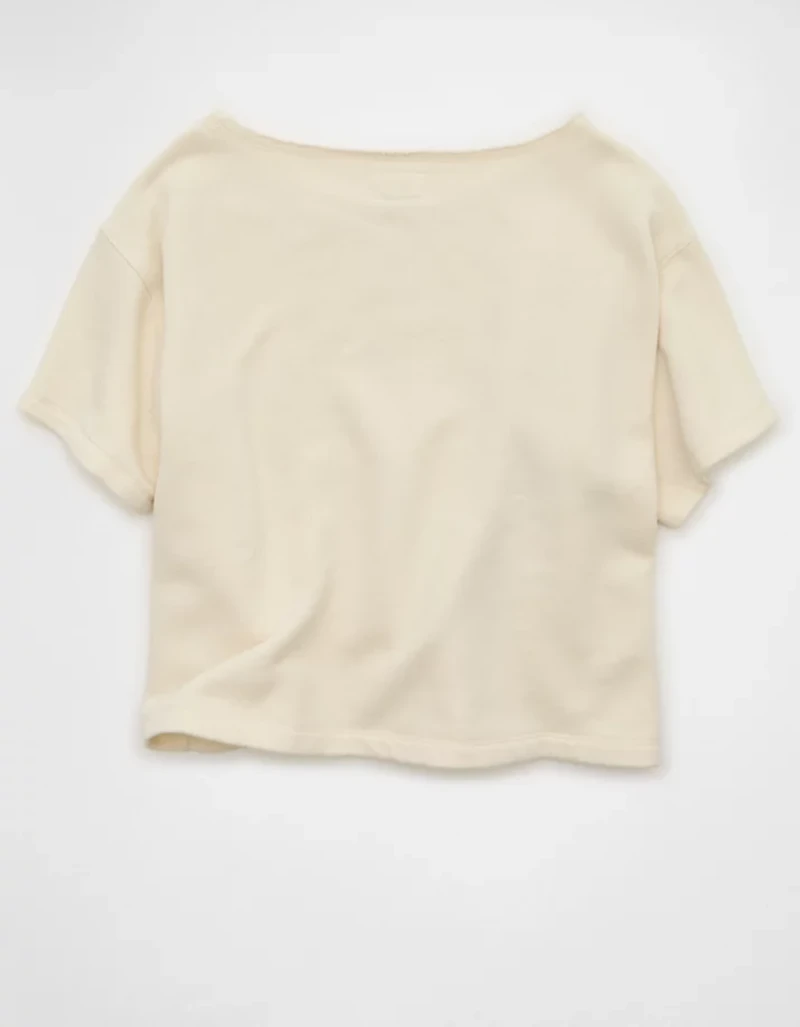 AE Off-the-Shoulder Short-Sleeve Sweatshirt