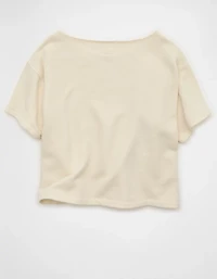 AE Off-the-Shoulder Short-Sleeve Sweatshirt