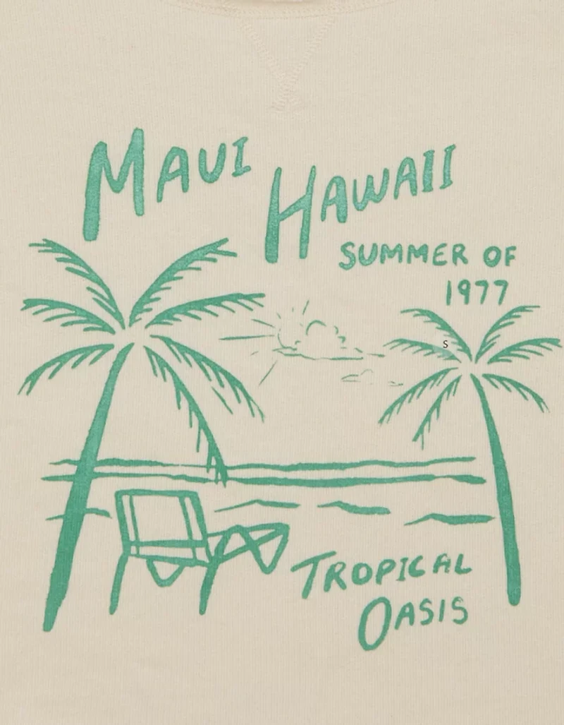 AE Off-the-Shoulder Short-Sleeve Sweatshirt