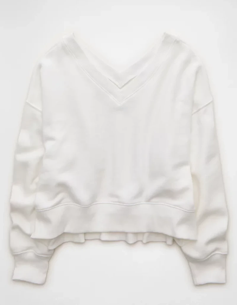 AE Cropped V-Neck Sweatshirt