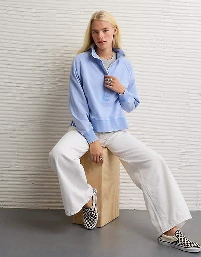 AE Big Hug Fleece Henley Sweatshirt