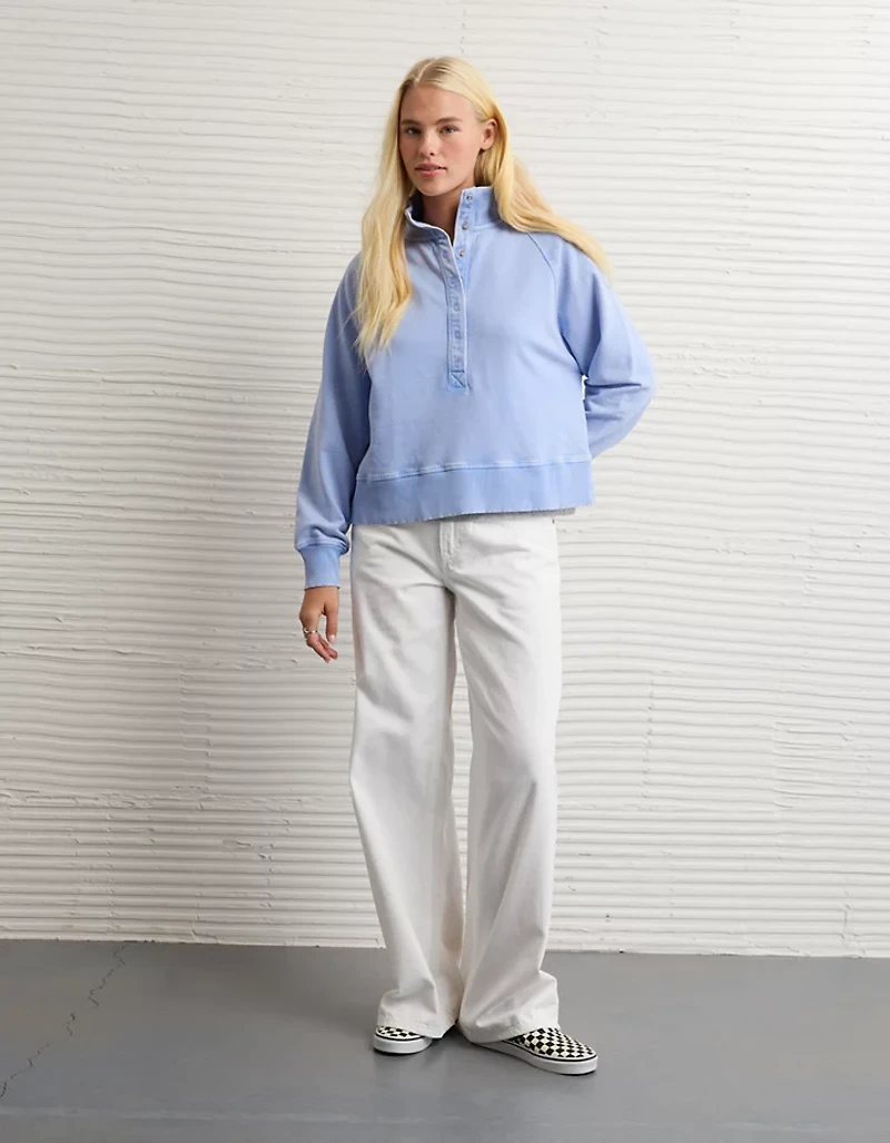 AE Big Hug Fleece Henley Sweatshirt