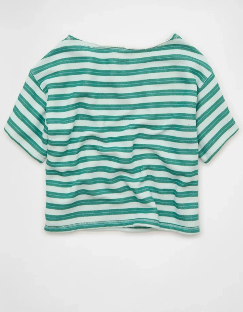 AE Off-the-Shoulder Short-Sleeve Sweatshirt