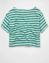 AE Off-the-Shoulder Short-Sleeve Sweatshirt