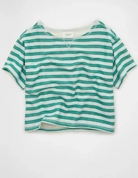 AE Off-the-Shoulder Short-Sleeve Sweatshirt