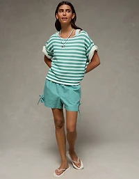 AE Off-the-Shoulder Short-Sleeve Sweatshirt