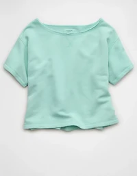 AE Off-the-Shoulder Fleece T-Shirt