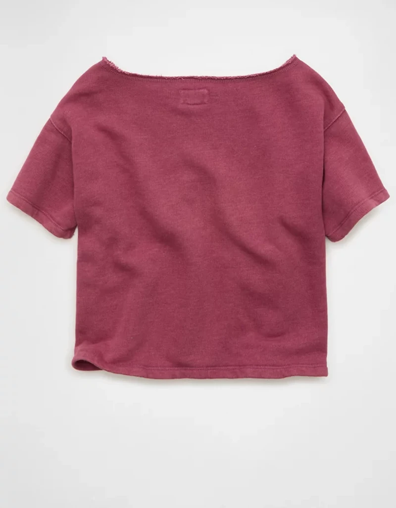 AE Off-the-Shoulder Fleece T-Shirt