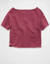 AE Off-the-Shoulder Fleece T-Shirt