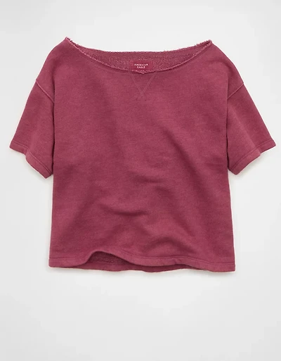 AE Off-the-Shoulder Fleece T-Shirt