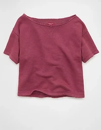 AE Off-the-Shoulder Fleece T-Shirt