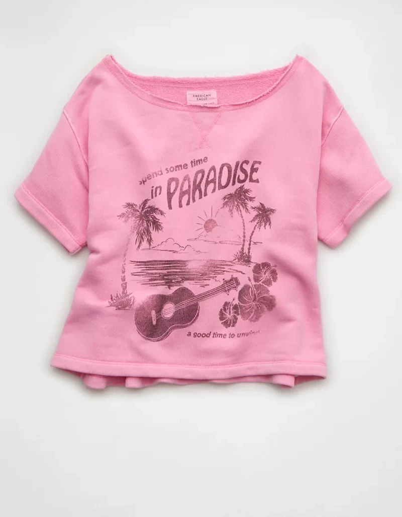 T-shirt en molleton à épaule dénudée AE