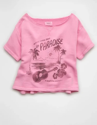 T-shirt en molleton à épaule dénudée AE