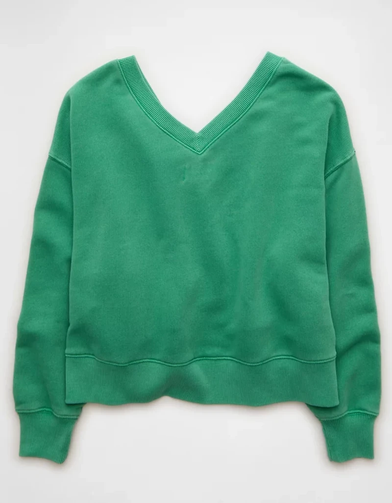 AE Cropped V-Neck Sweatshirt