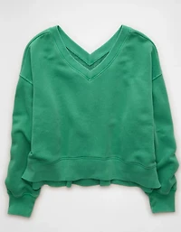 AE Cropped V-Neck Sweatshirt