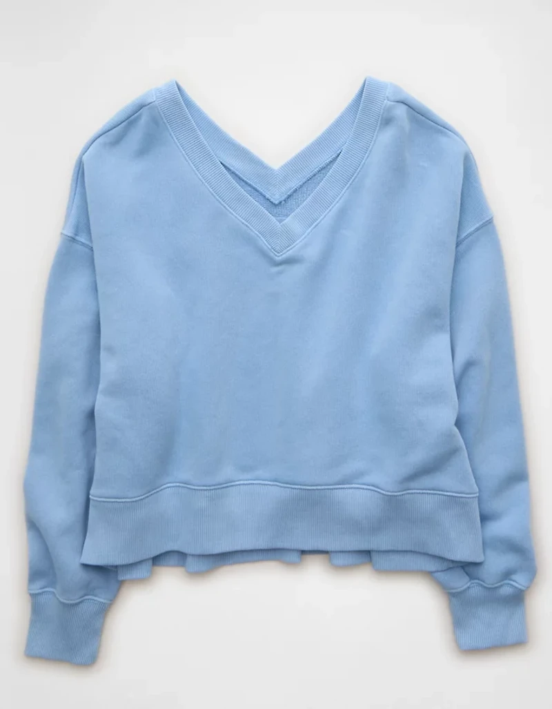 AE Cropped V-Neck Sweatshirt