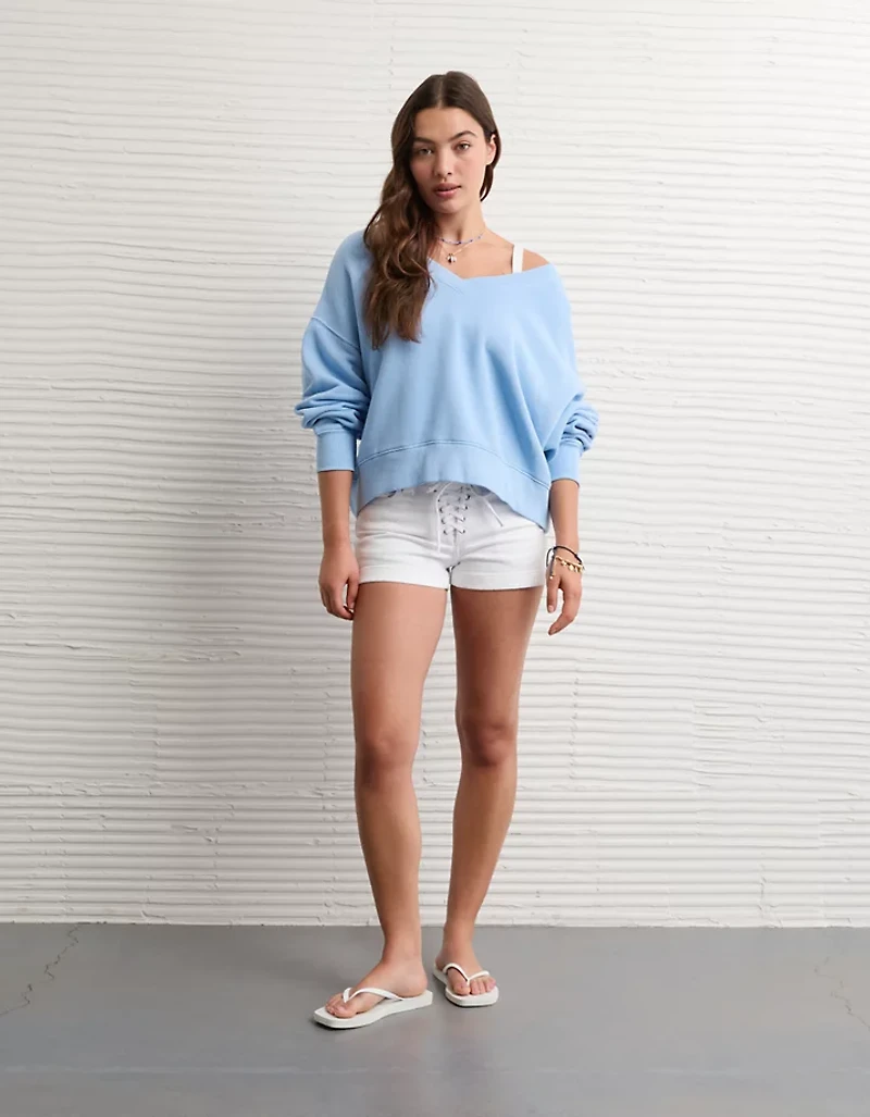 AE Cropped V-Neck Sweatshirt
