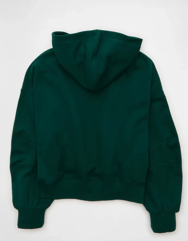AE Everyday Luxe Balloon-Sleeve Full-Zip Sweatshirt
