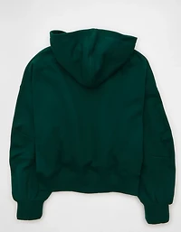 AE Everyday Luxe Balloon-Sleeve Full-Zip Sweatshirt