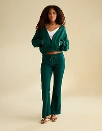 AE Everyday Luxe Balloon-Sleeve Full-Zip Sweatshirt