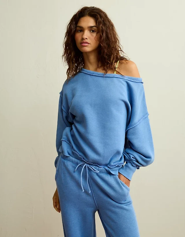 AE Dreamy Fleece Off-the-Shoulder Sweatshirt
