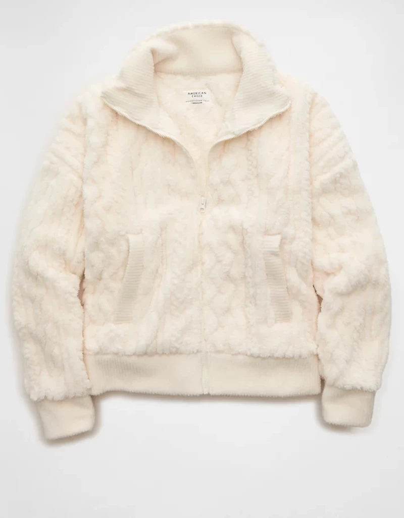 AE Cable Sherpa Full-Zip Sweatshirt