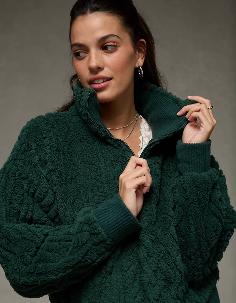 AE Cable Sherpa Full-Zip Sweatshirt