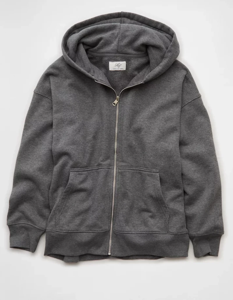 AE Everyday Luxe Oversized Zip-Up Hoodie