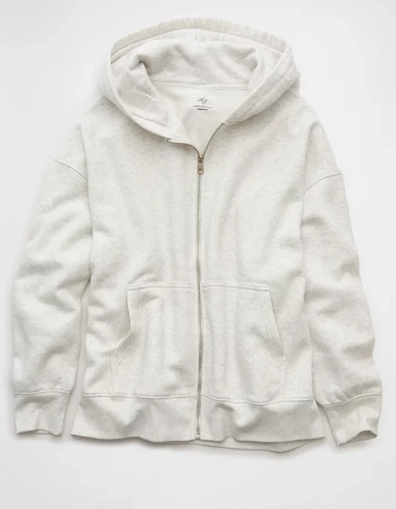 AE Everyday Luxe Oversized Zip-Up Hoodie