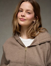 AE Boxy Double-Zip Balloon Sleeve Hoodie