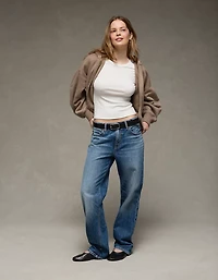 AE Boxy Double-Zip Balloon Sleeve Hoodie