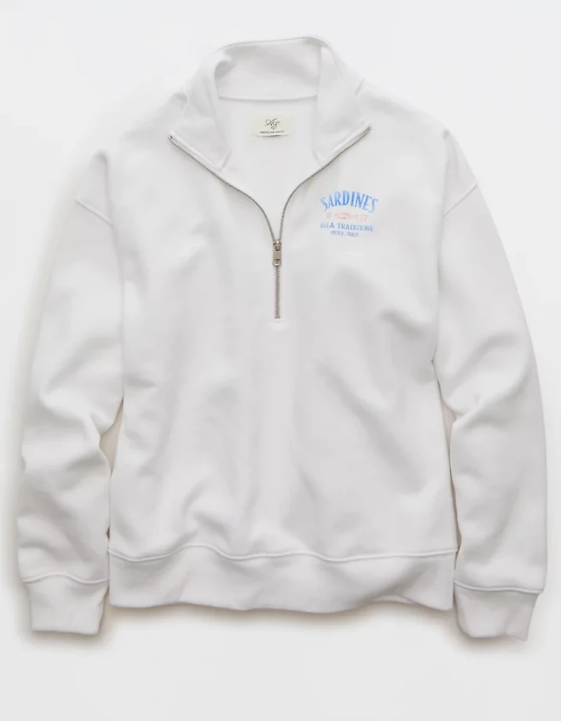 Chandail en molleton à glissière un quart chic de tous les jours AE