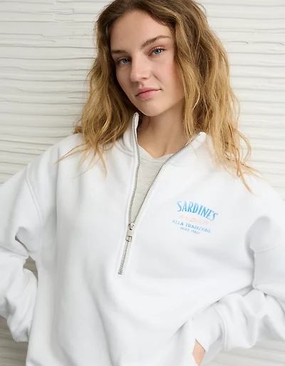 Chandail en molleton à glissière un quart chic de tous les jours AE