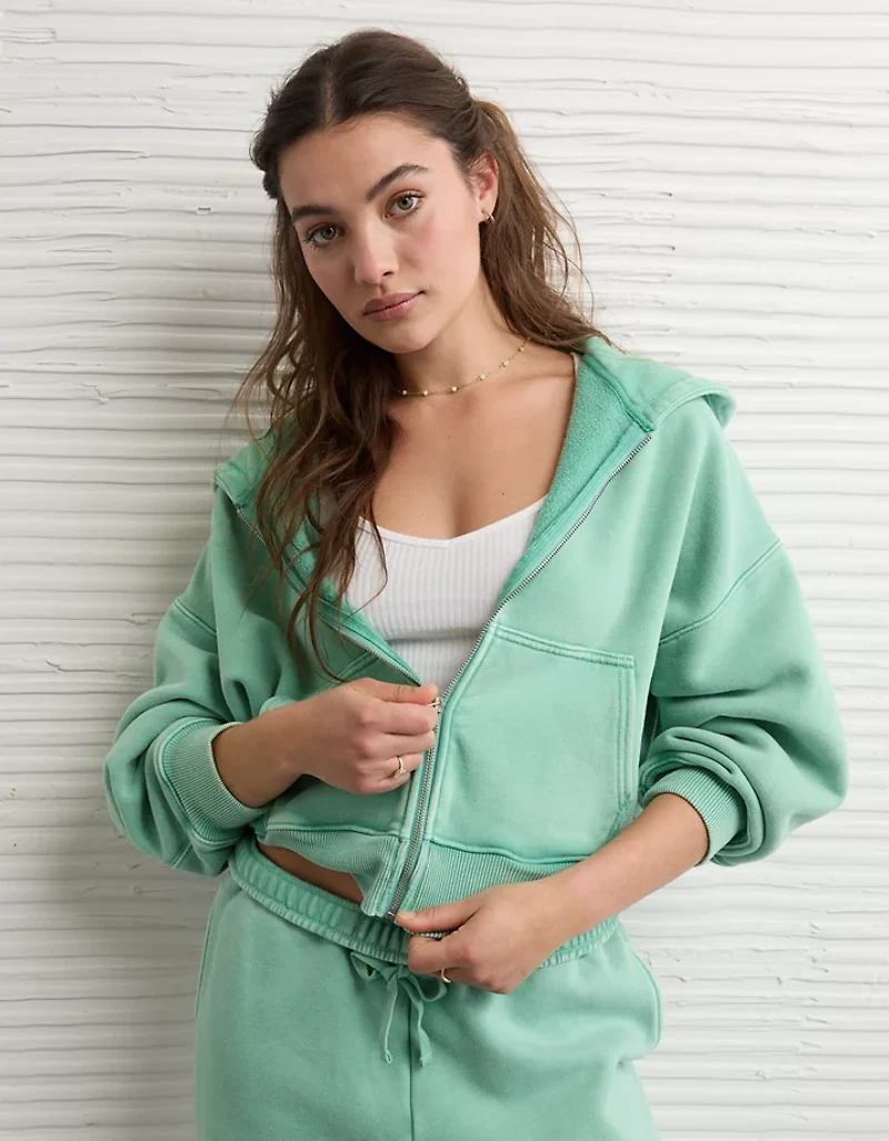 AE Full-Zip Balloon Sleeve Hoodie