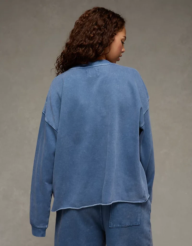 AE Everyday Luxe Cropped Cut-Off Sweatshirt