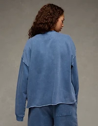 AE Everyday Luxe Cropped Cut-Off Sweatshirt