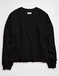 AE Everyday Luxe Cropped Cut-Off Sweatshirt