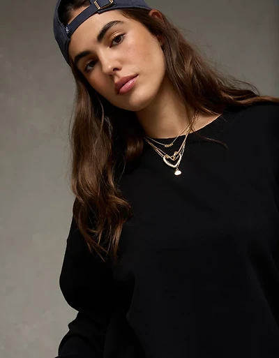 AE Everyday Luxe Cropped Cut-Off Sweatshirt