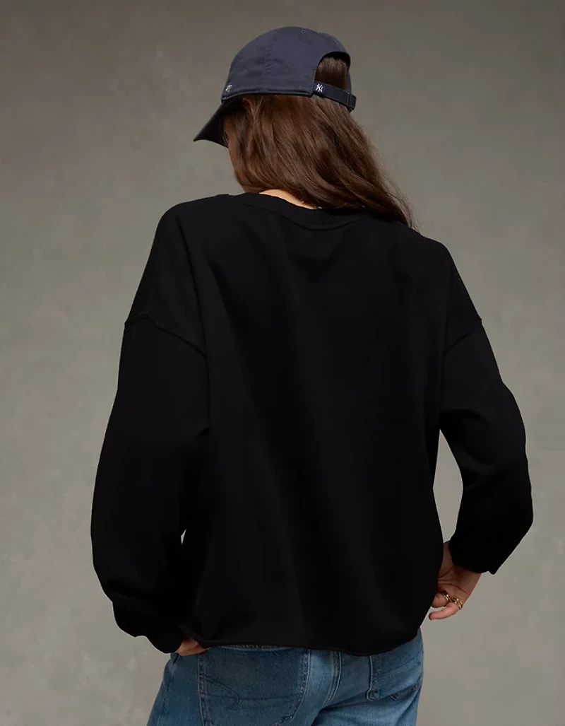 AE Everyday Luxe Cropped Cut-Off Sweatshirt