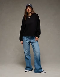 AE Everyday Luxe Cropped Cut-Off Sweatshirt