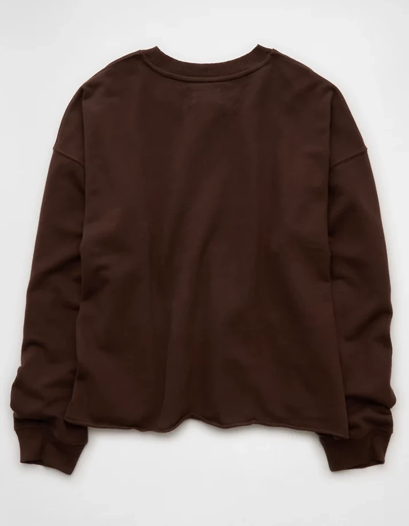 AE Everyday Luxe Cropped Cut-Off Sweatshirt