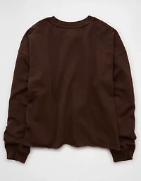 AE Everyday Luxe Cropped Cut-Off Sweatshirt