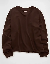 AE Everyday Luxe Cropped Cut-Off Sweatshirt