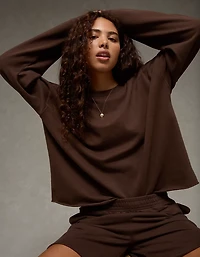 AE Everyday Luxe Cropped Cut-Off Sweatshirt
